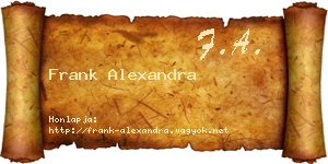 Frank Alexandra névjegykártya